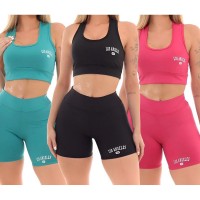 Conjunto Top e shorts academia fitness